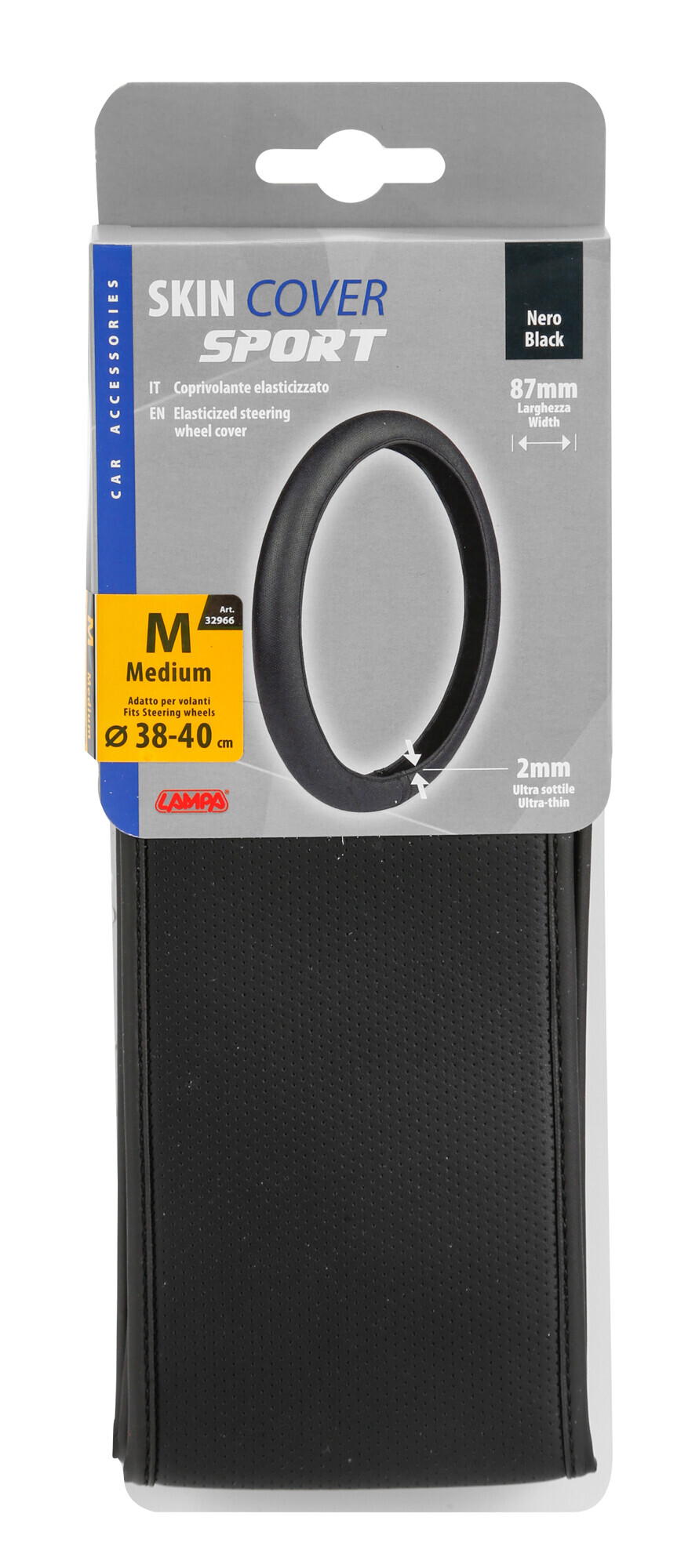 Skin-Cover, coprivolante elasticizzato in Skeentex - Nero - M - Ø 38/40 cm - immagine 3