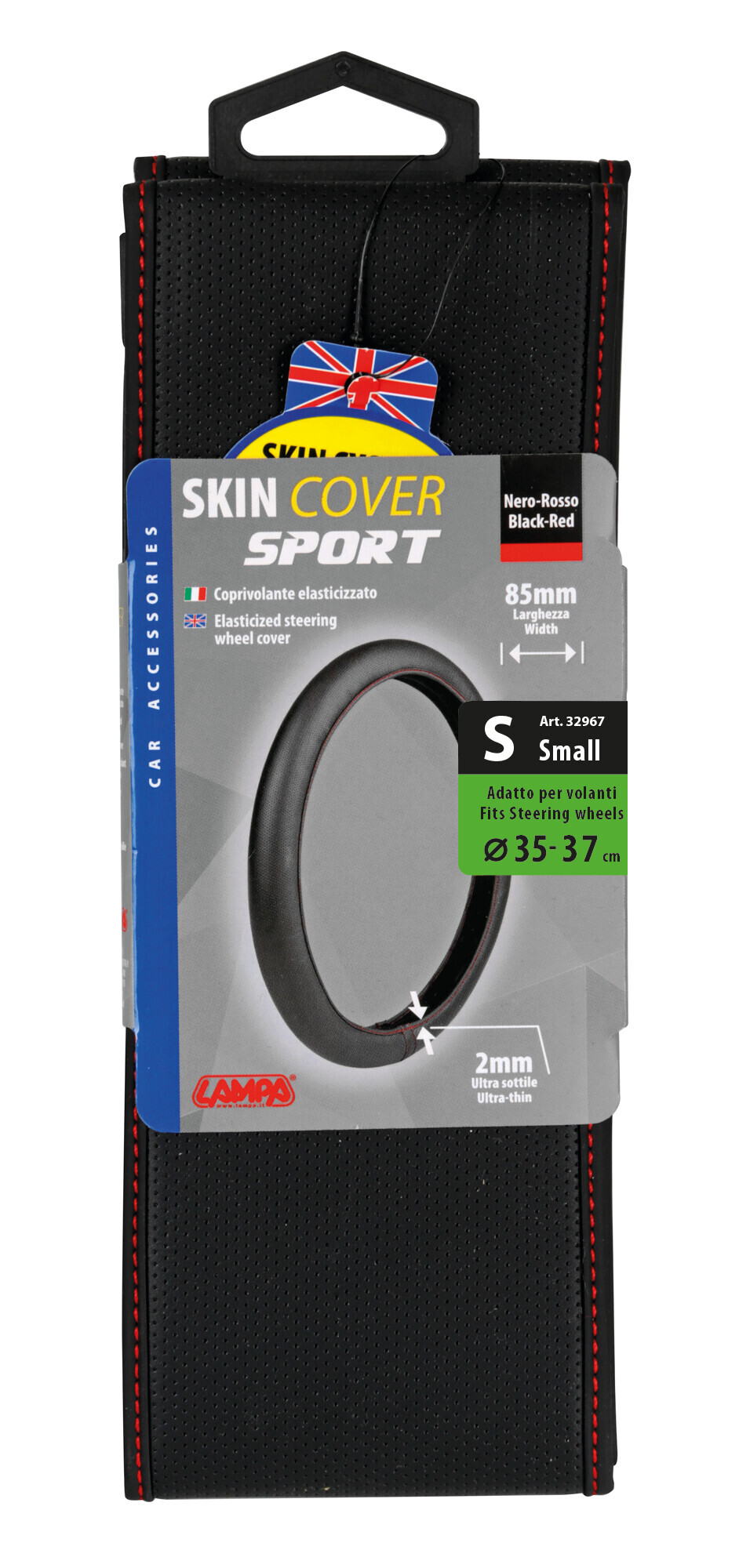 Skin-Cover, coprivolante elasticizzato in Skeentex - Nero/Rosso - S - Ø 35/37 cm - immagine 4