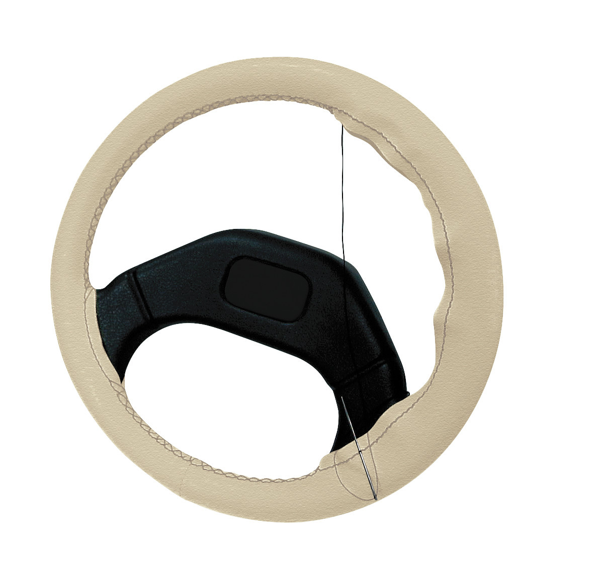 Premium, coprivolante in pelle - L - Ø 37/39 cm - Beige - immagine 3