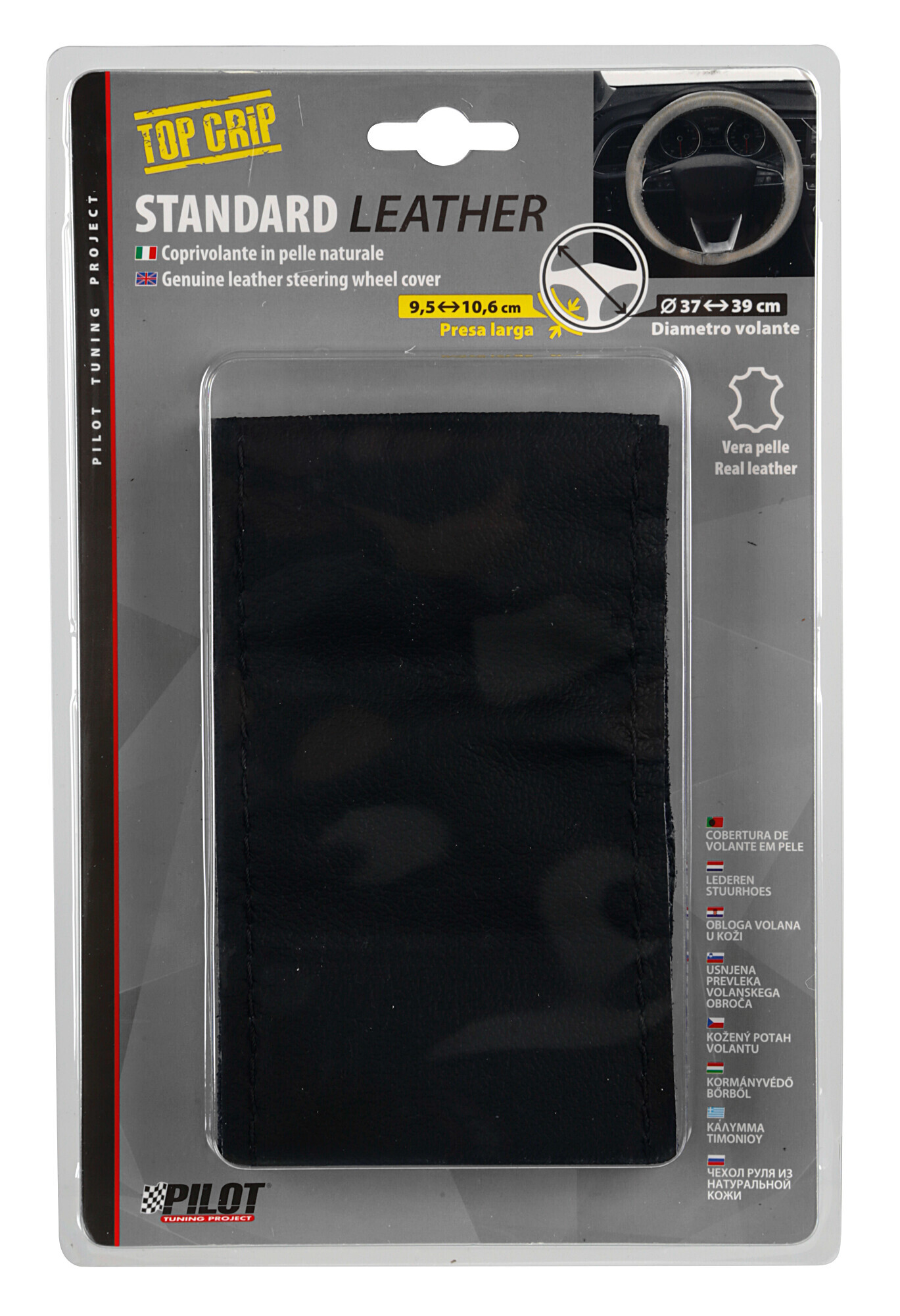 Standard, coprivolante in pelle - L - Ø 37/39 cm - Nero - immagine 4