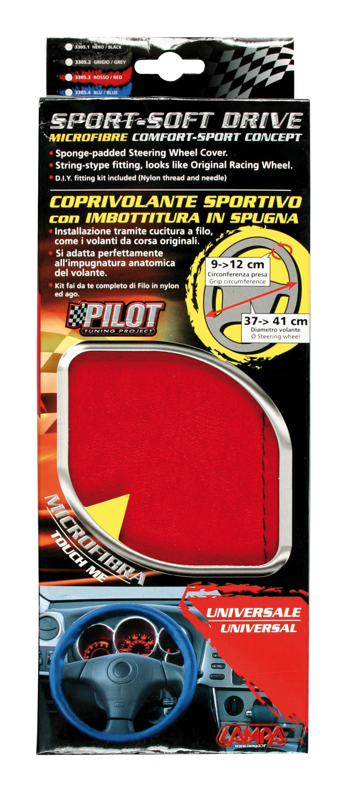 Sport soft drive, coprivolante in microfibra - U - Ø 37/41 cm - Rosso - immagine 2
