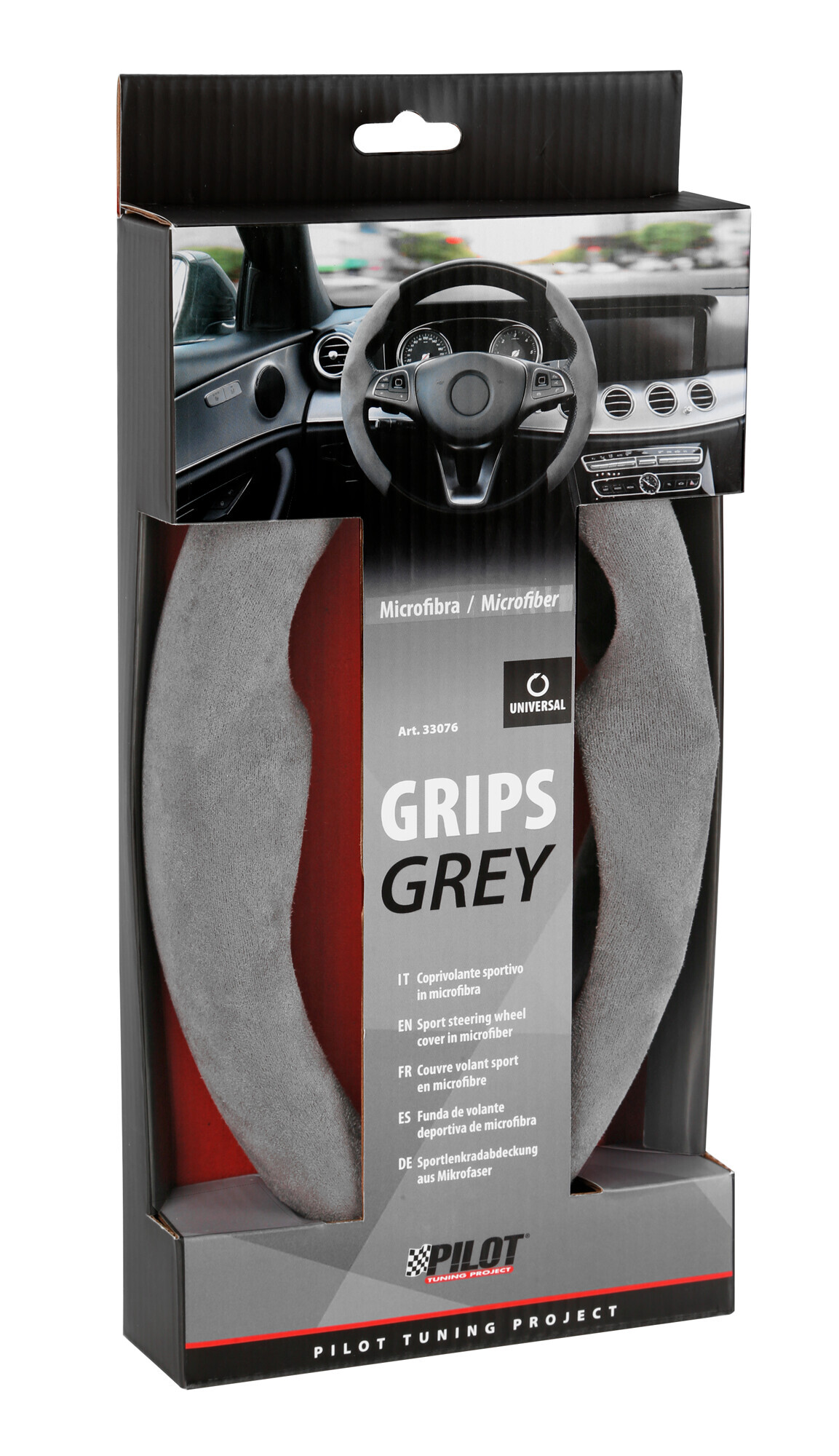 Grips, coprivolante sportivo in microfibra, universale - Grigio - immagine 3