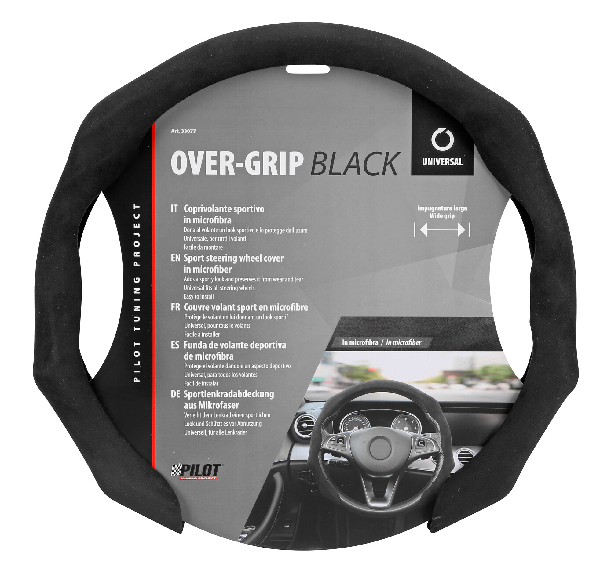 Over-Grip, coprivolante sportivo in microfibra, universale - Nero - immagine 3