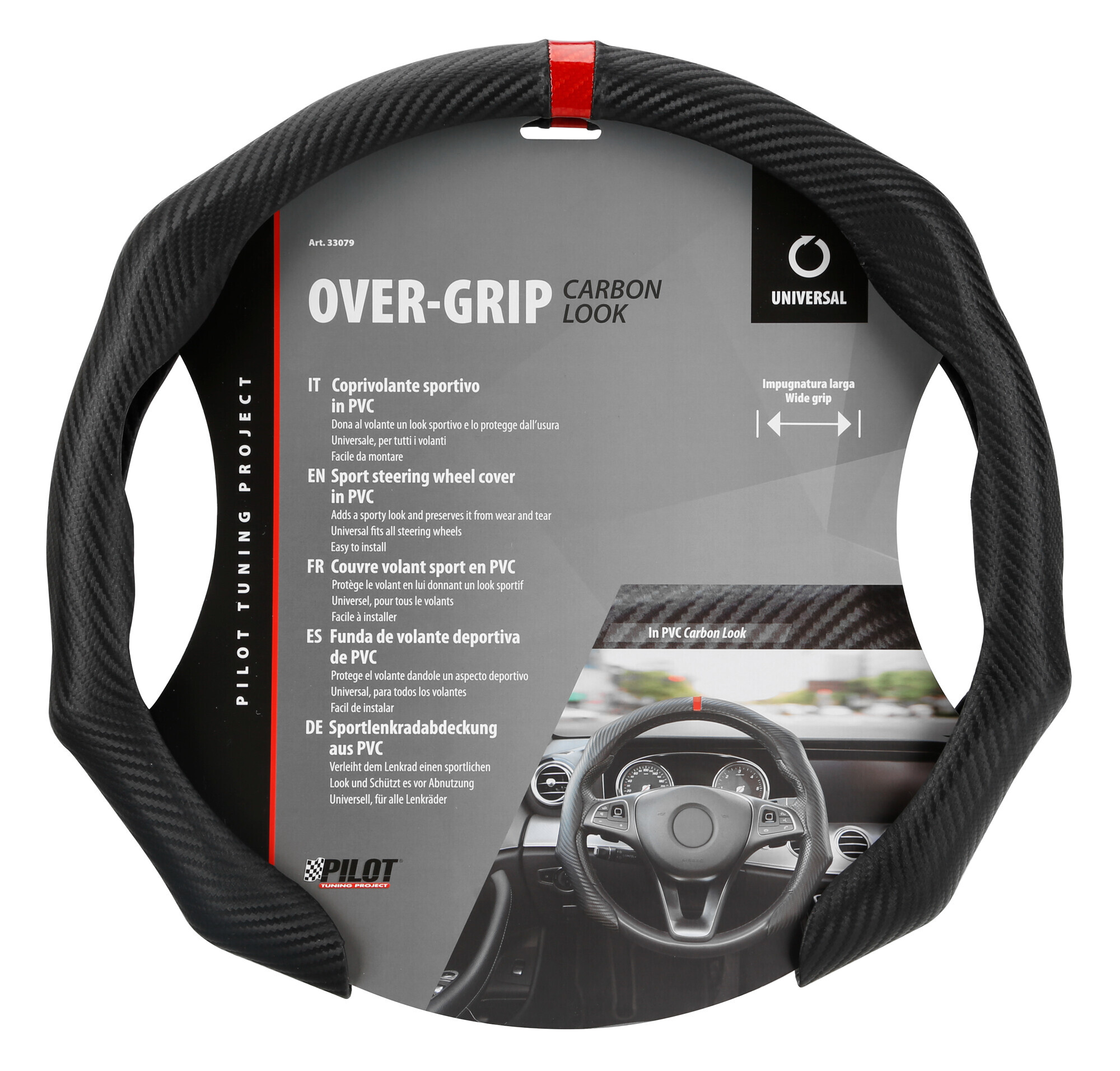 Over-Grip, coprivolante sportivo in PVC, universale - Carbon-Look - immagine 3