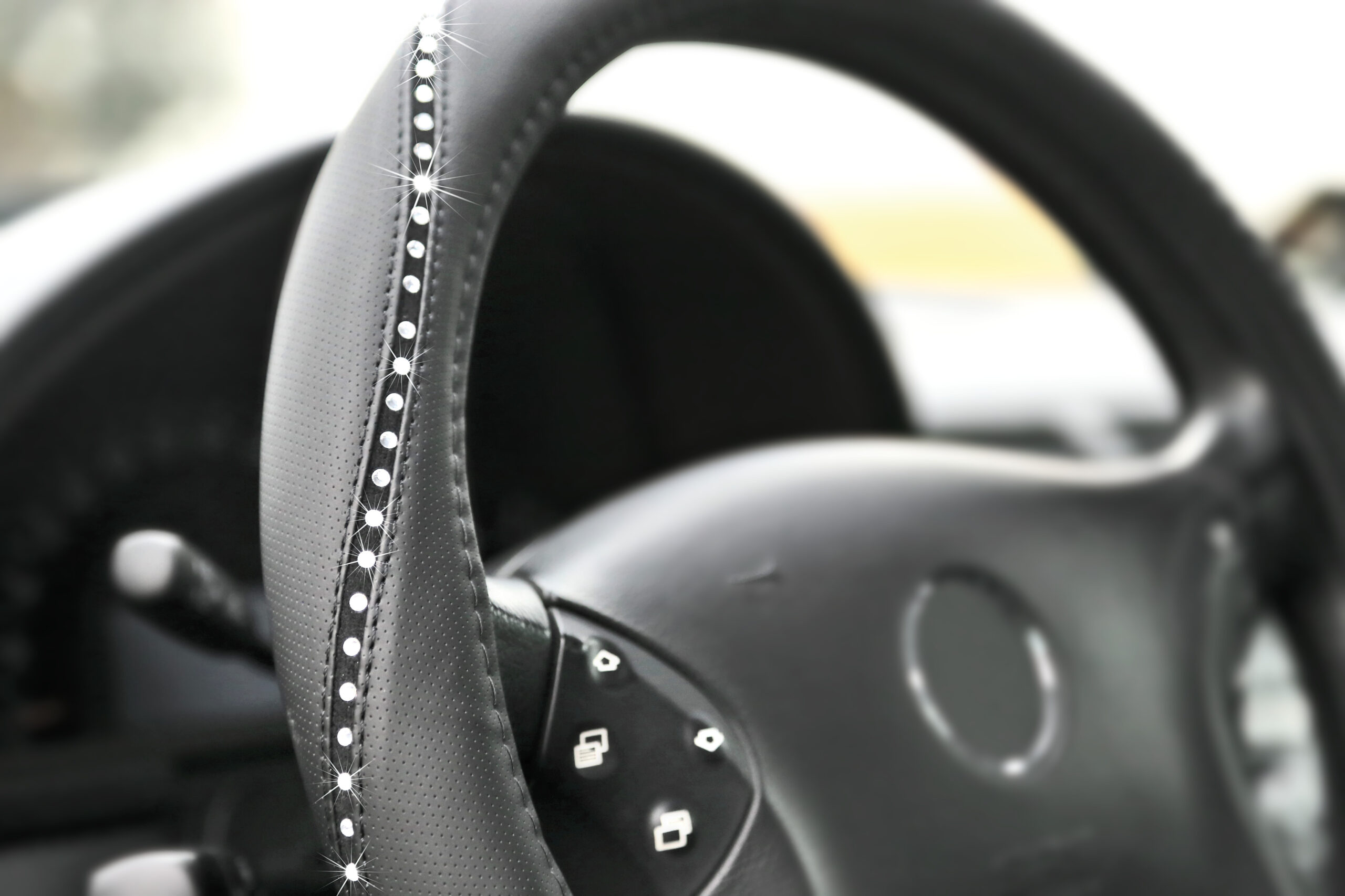 Merilyn, coprivolante in Skeentex con cristalli - S - Ø 35/37 cm - Clear - immagine 4