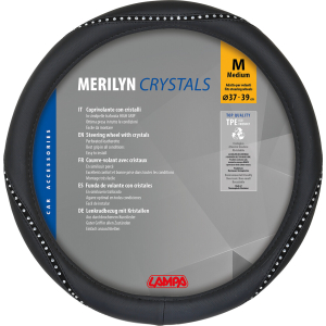 Merilyn, coprivolante in Skeentex con cristalli - M - Ø 37/39 cm - Clear