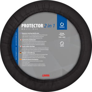 Protector 2 in 1, coprivolante elasticizzato in poliestere - Nero