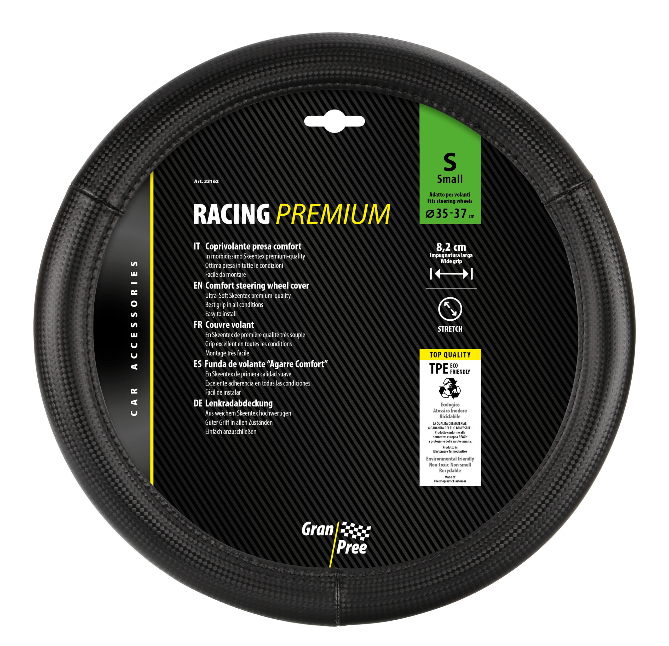 Racing Premium, coprivolante in Skeentex - S - Ø 35/37 cm - Nero - immagine 4