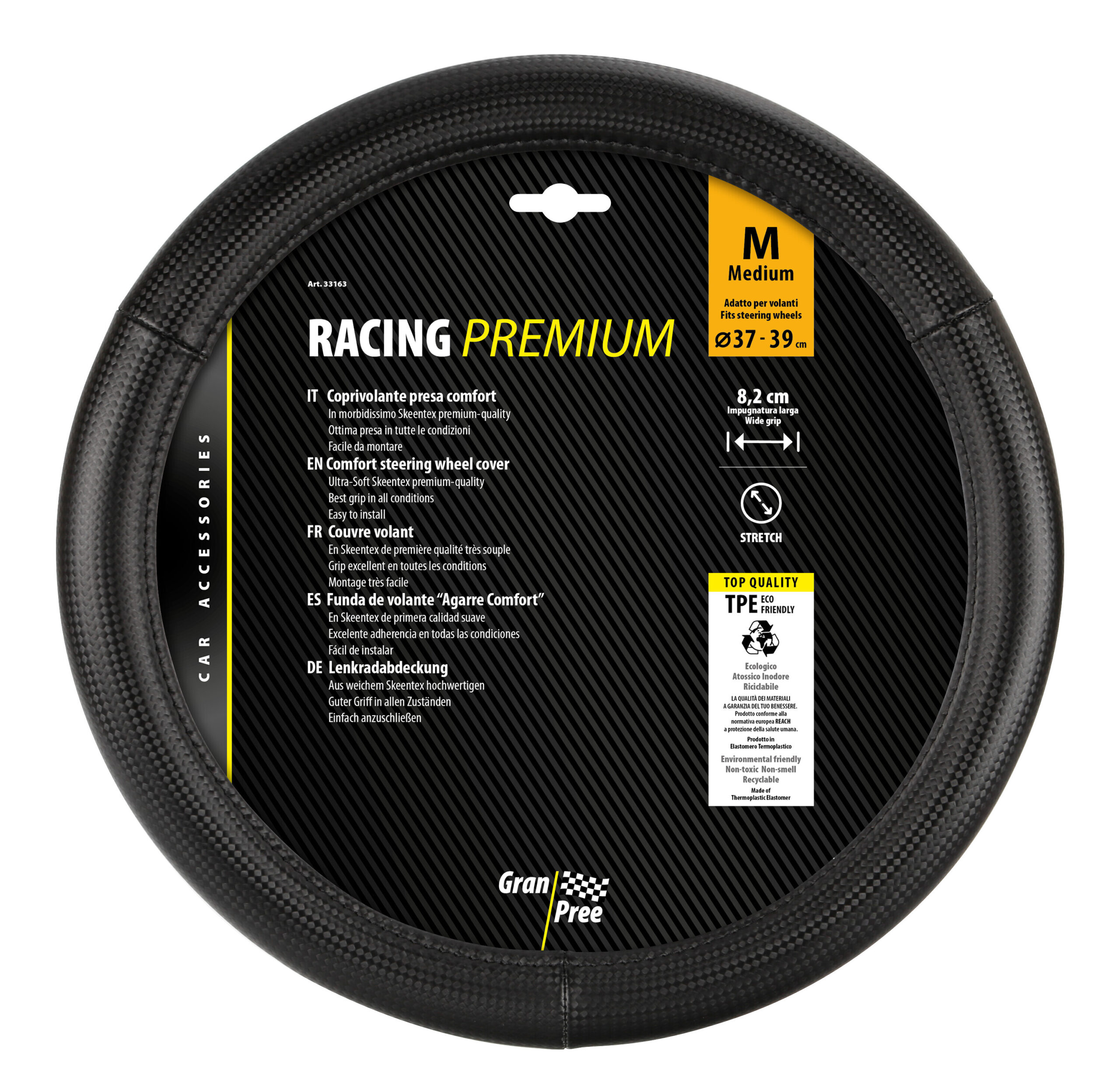 Racing Premium, coprivolante in Skeentex - M - Ø 37/39 cm - Nero - immagine 4
