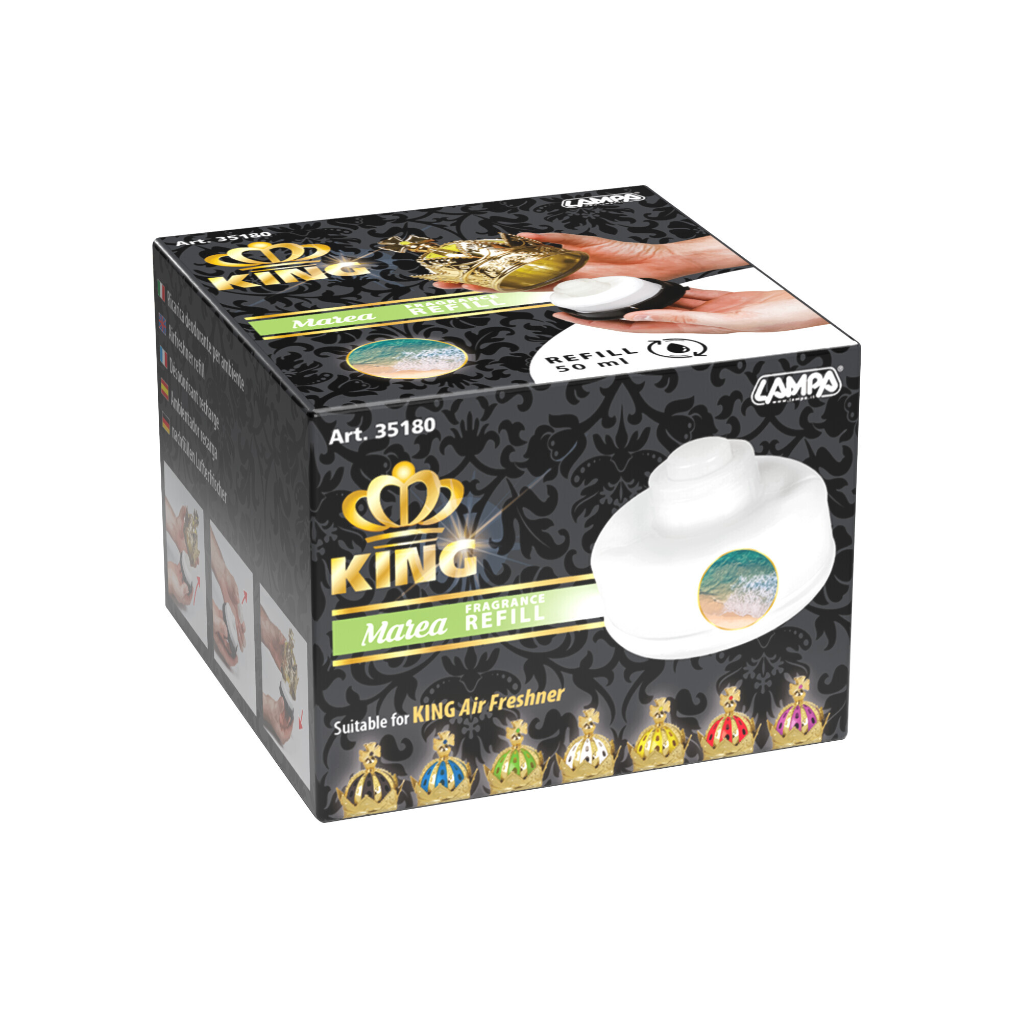 King, deodorante per abitacolo, ricarica 50 ml - Marea - immagine 3