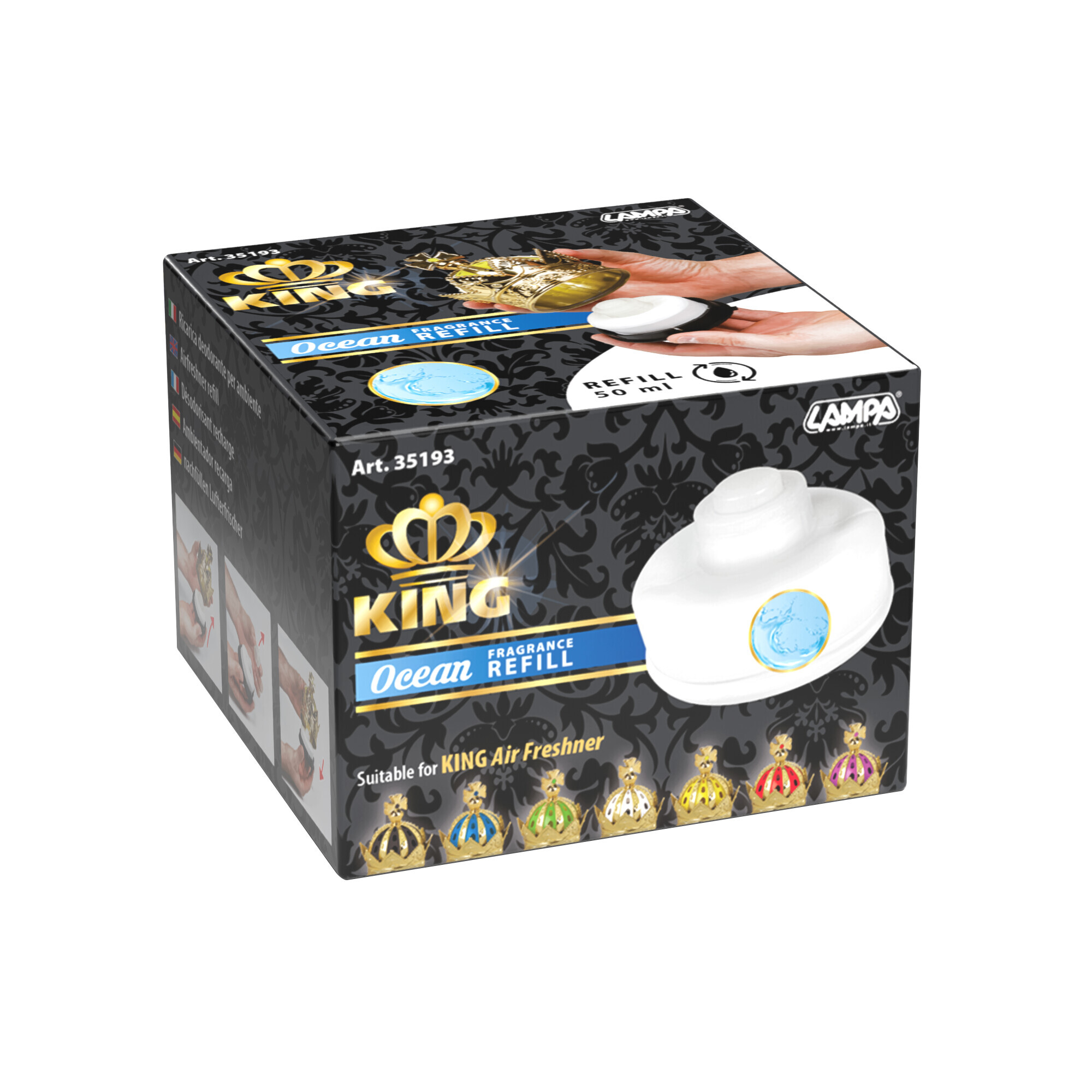 King, deodorante per abitacolo, ricarica 50 ml - Oceano - immagine 3