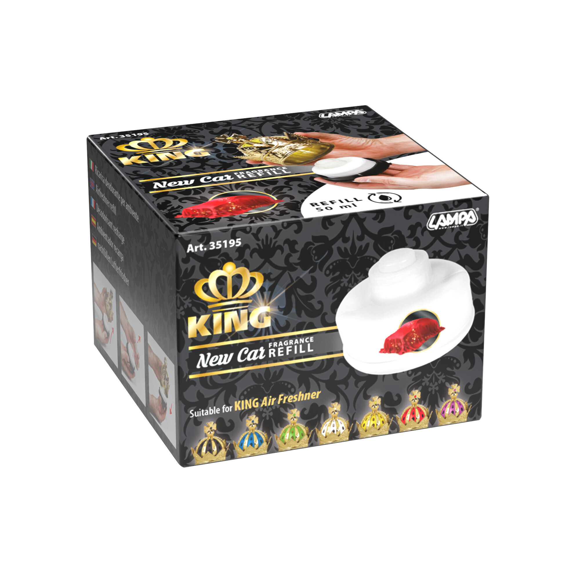 King, deodorante per abitacolo, ricarica 50 ml - Auto Nuova - immagine 3