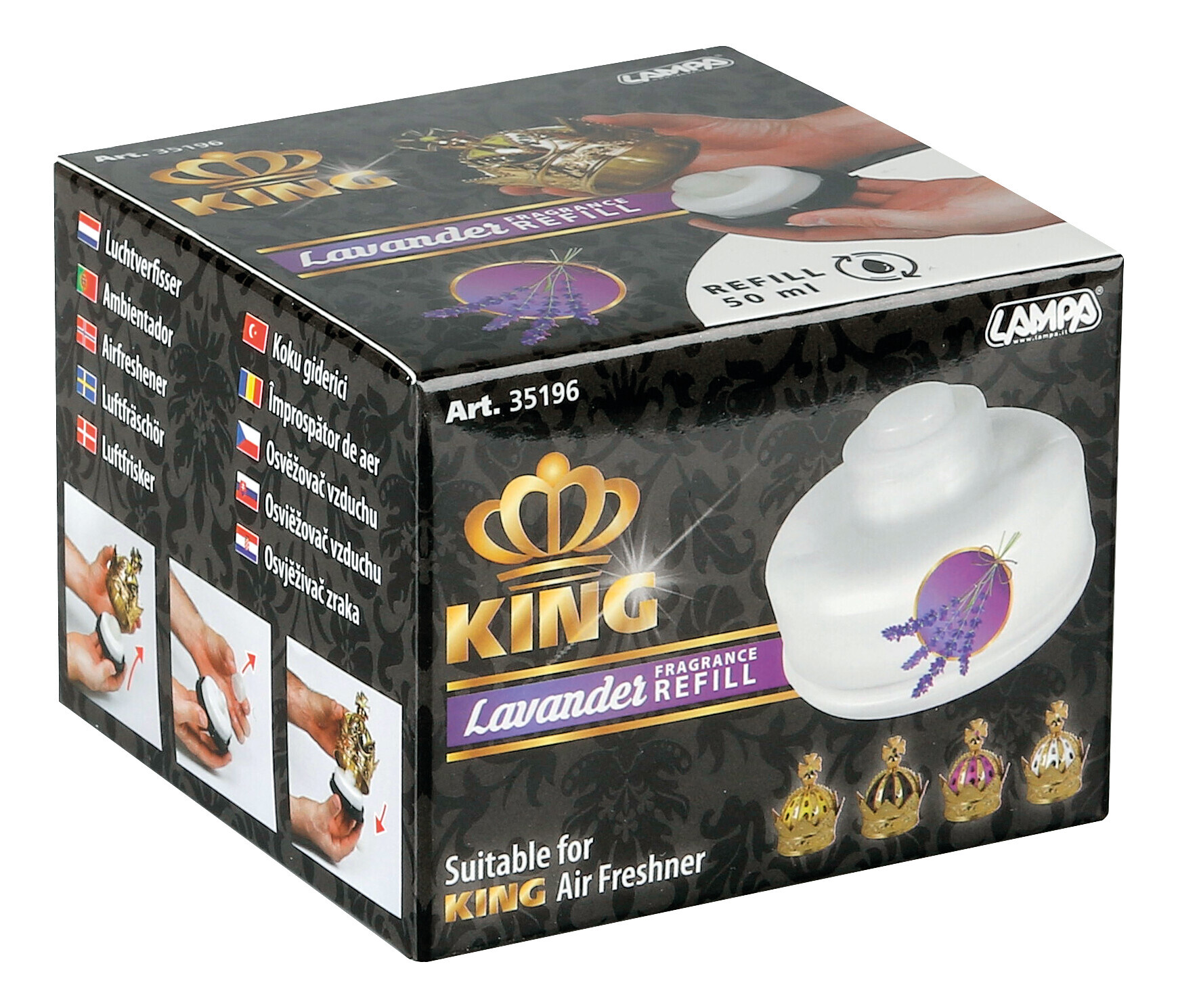 King, deodorante per abitacolo, ricarica 50 ml - Lavanda - immagine 3