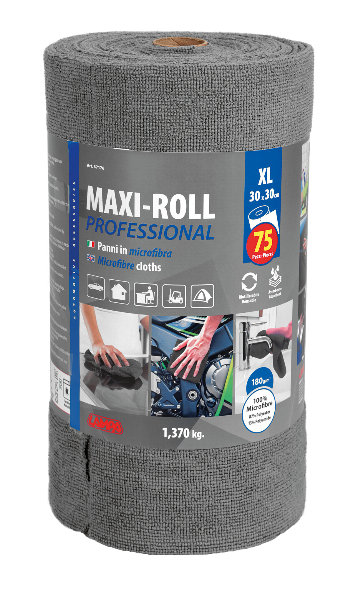 Maxi-Roll Professional, panni microfibra - 30x30 cm - 75 strappi - immagine 5