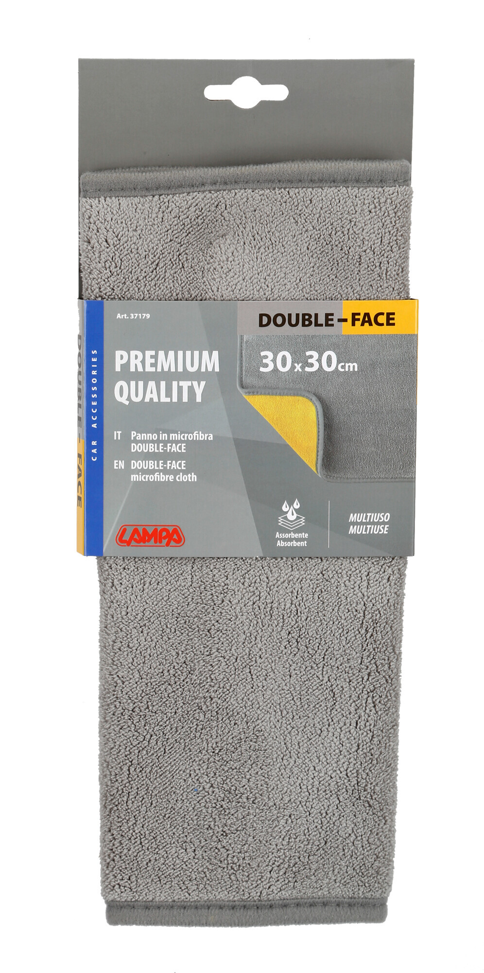 Premium Quality, panno in microfibra double-face - 30x30 cm - Grigio/Giallo - immagine 9