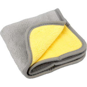Premium Quality, panno in microfibra double-face - 30x30 cm - Grigio/Giallo