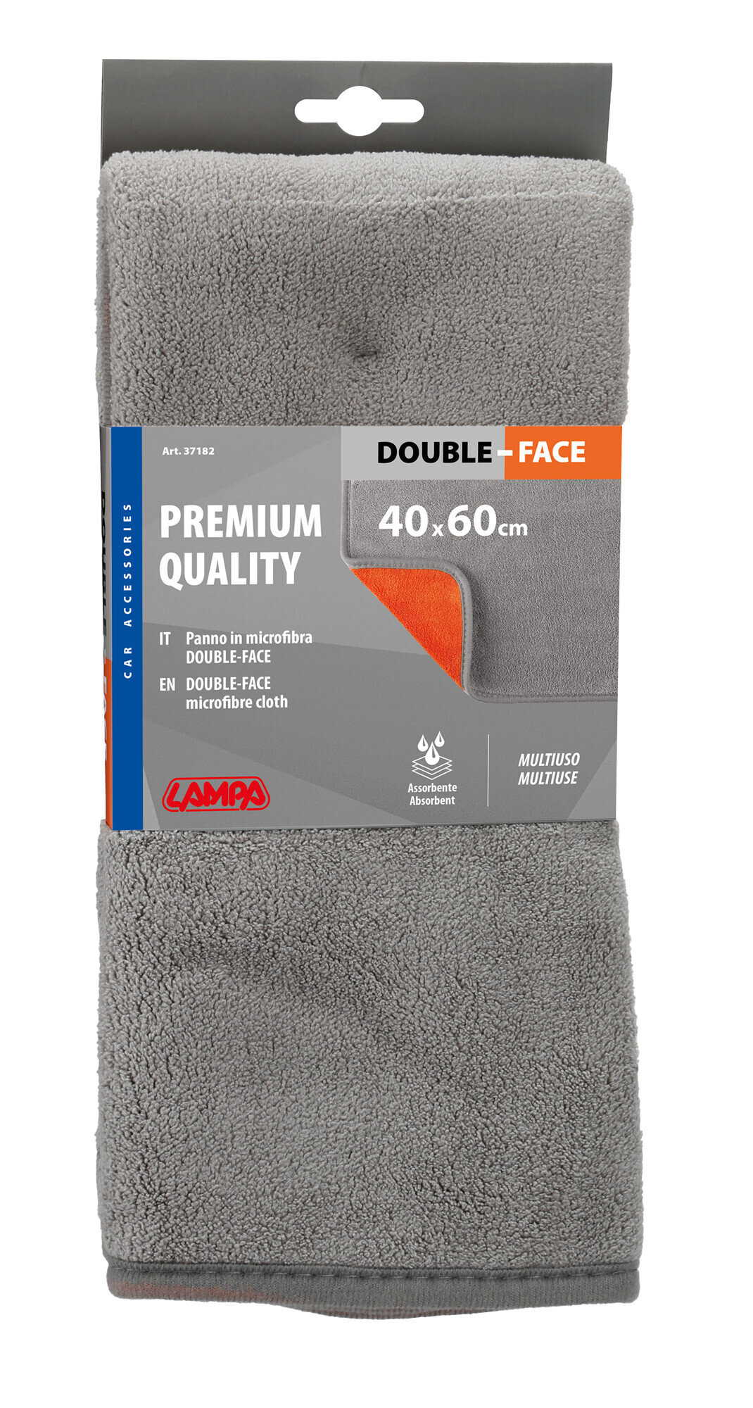 Premium Quality, panno in microfibra double-face - 40x60 cm - Grigio/Arancio - immagine 12