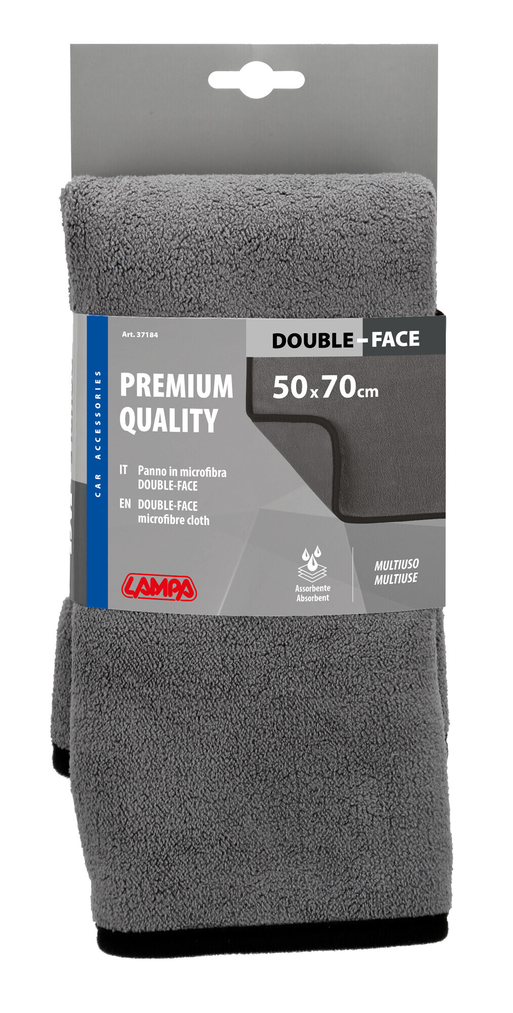 Premium Quality, panno in microfibra double-face - 50x70 cm - Grigio - immagine 3
