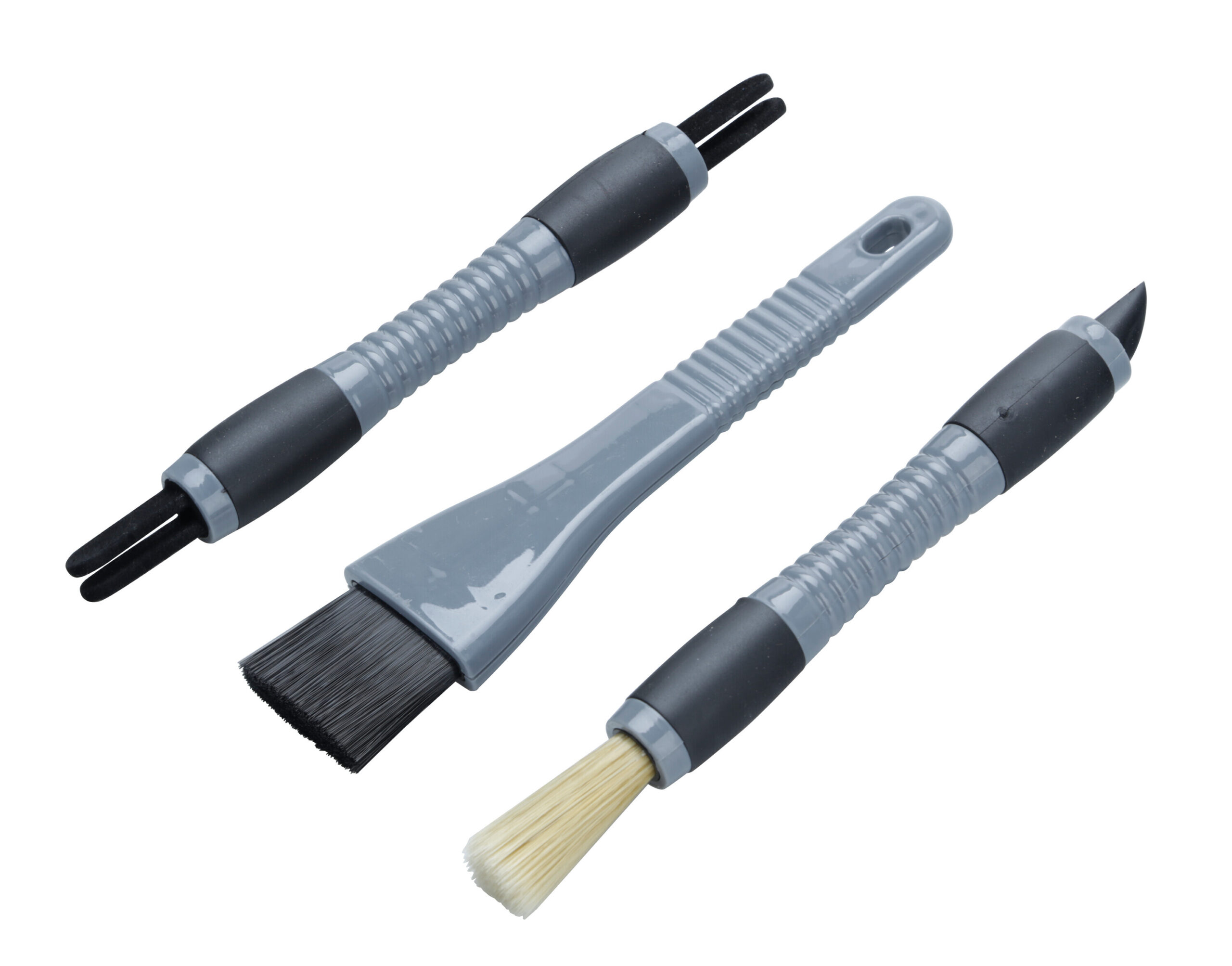 Kit 3 spazzole per pulizia interni auto
