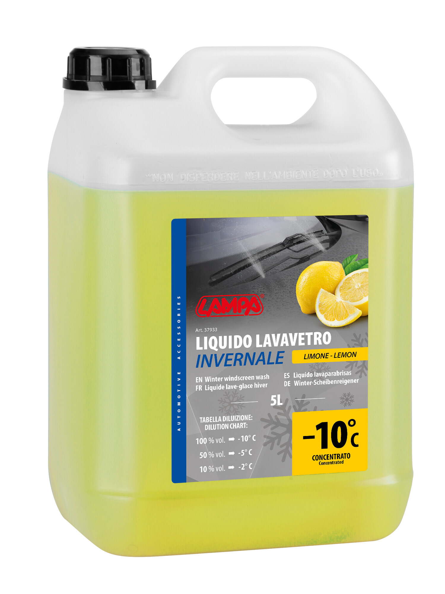 Liquido lavavetro invernale profumato (-10°C) - Limone - 5000 ml