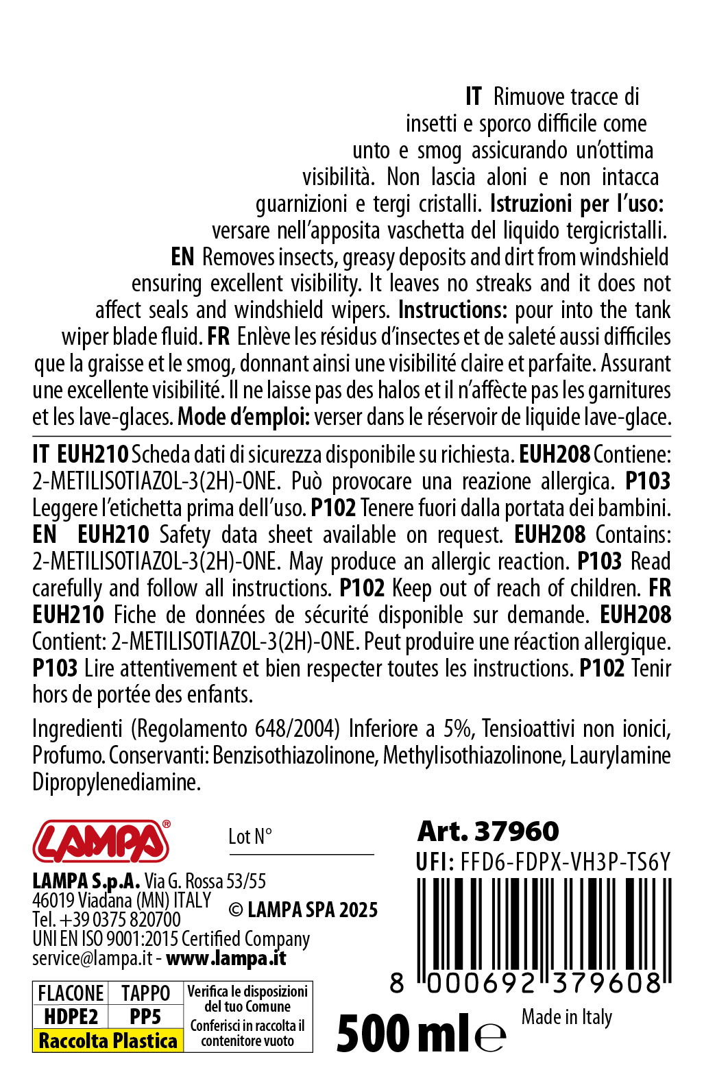 Liquido lavavetro estivo profumato, pronto all'uso - Fragola - 500 ml - immagine 2
