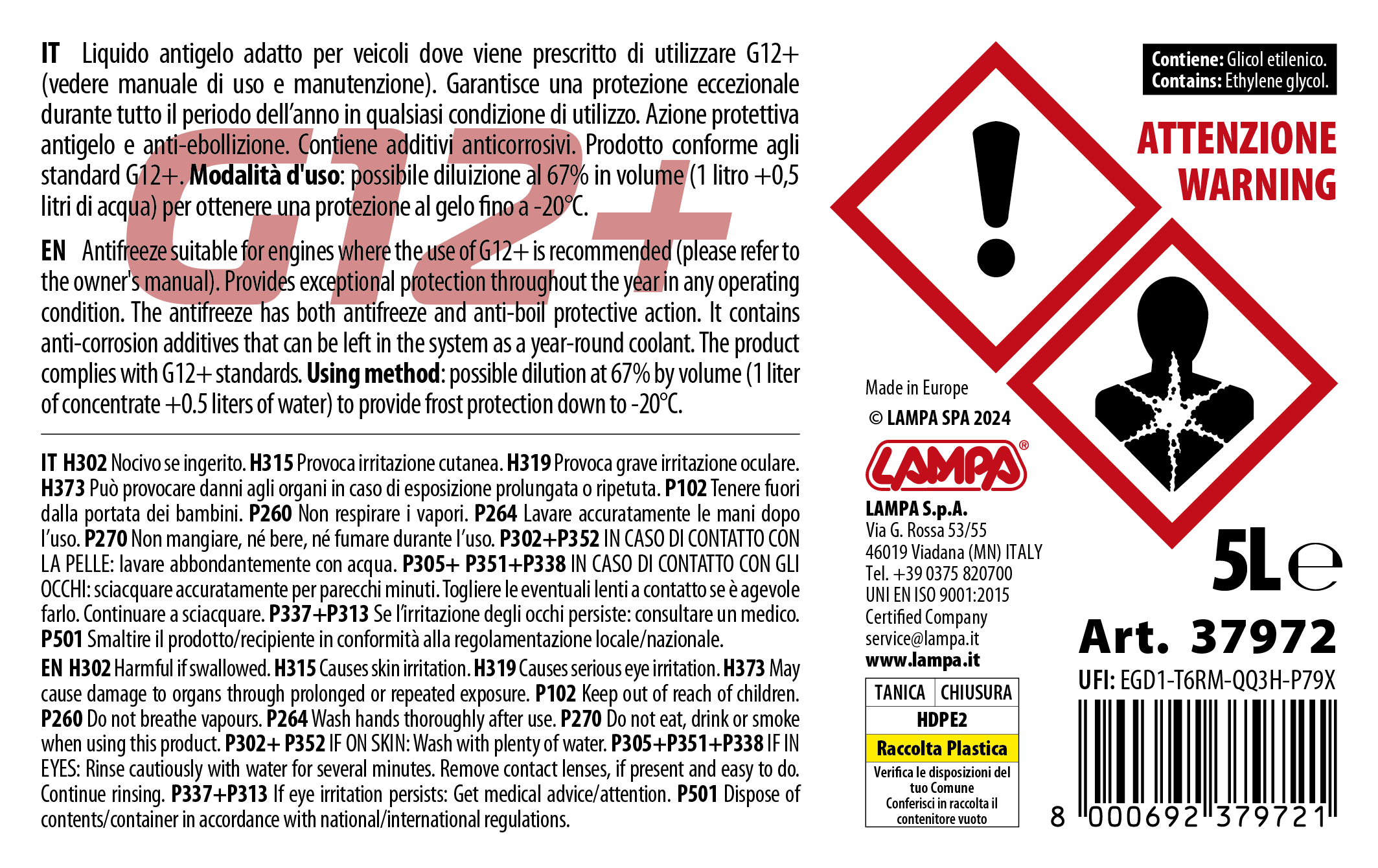 Premium Series Rosso G12+, liquido antigelo radiatore - (-40°C / +110°C) - 5 L - immagine 5