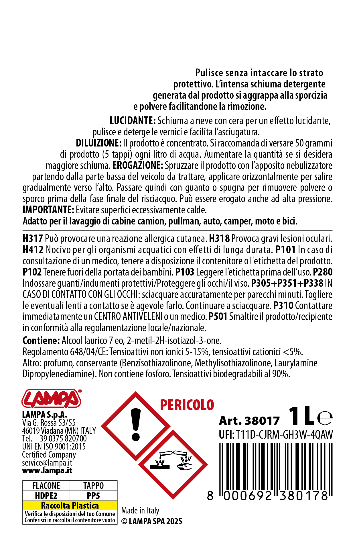 Shampoo super schiuma concentrato con cera - 1 L - immagine 2