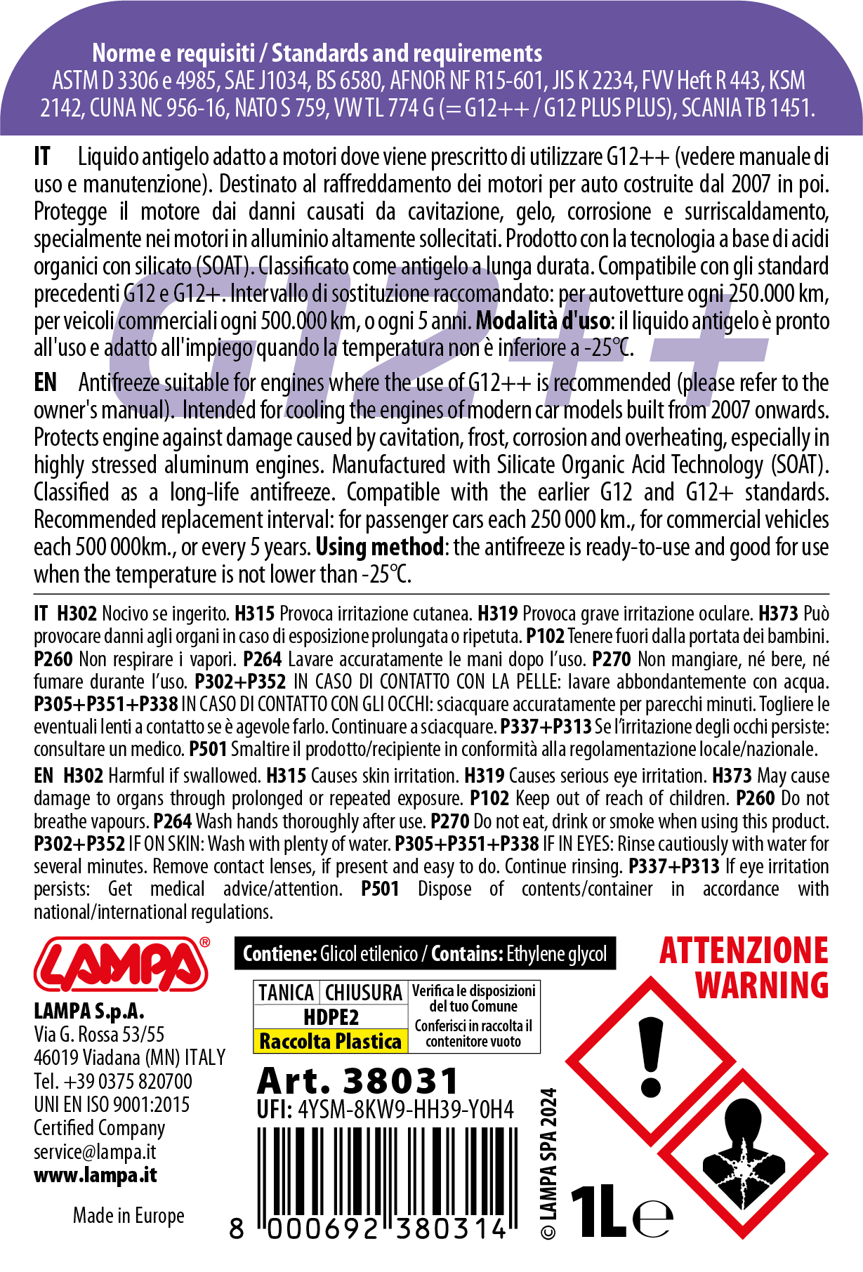 Premium Series Viola G12++, liquido antigelo radiatore - (-25°C / +105°C) - 1 L - immagine 2