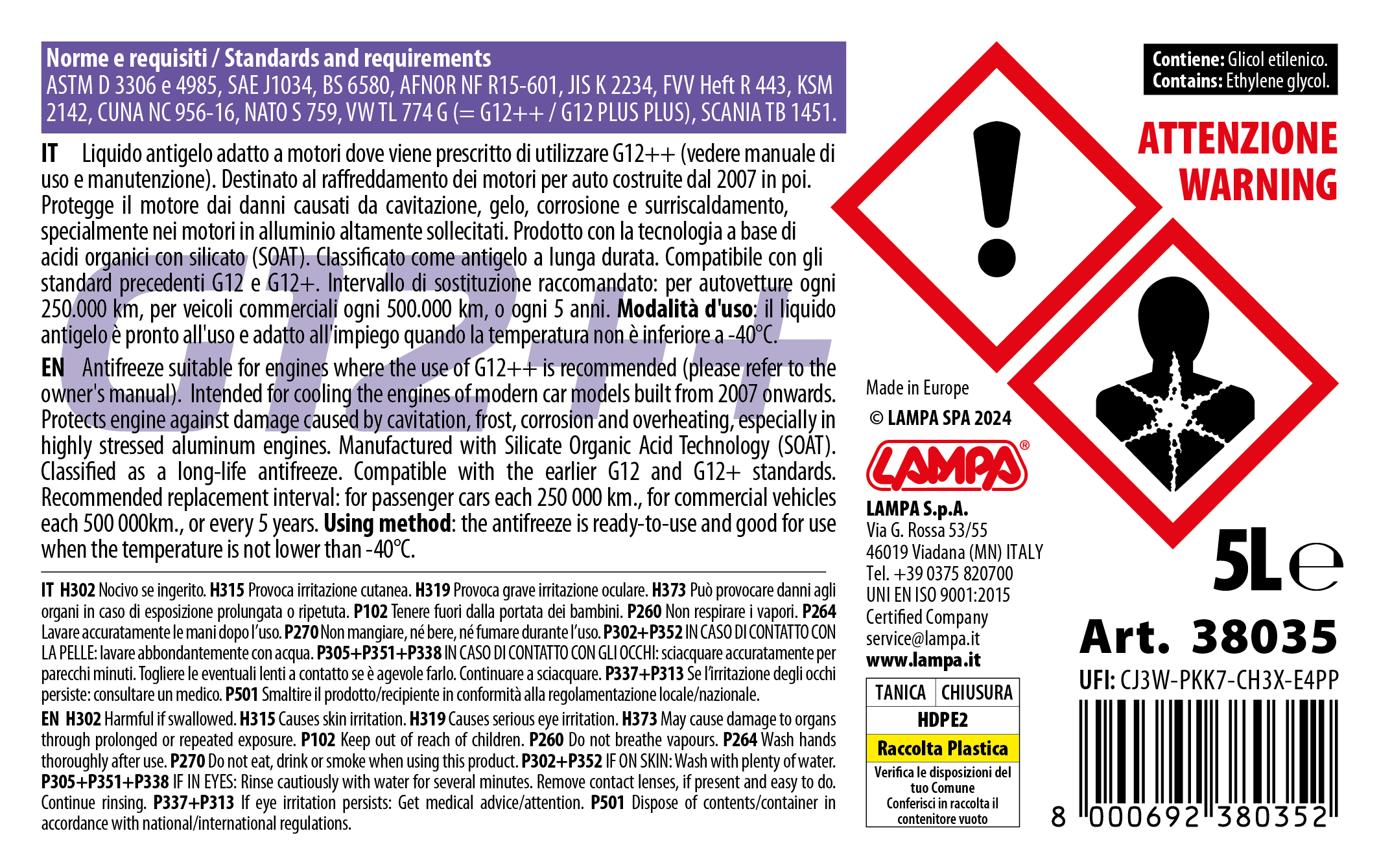 Premium Series Viola G12++, liquido antigelo radiatore - (-40°C / +110°C) - 5 L - immagine 2