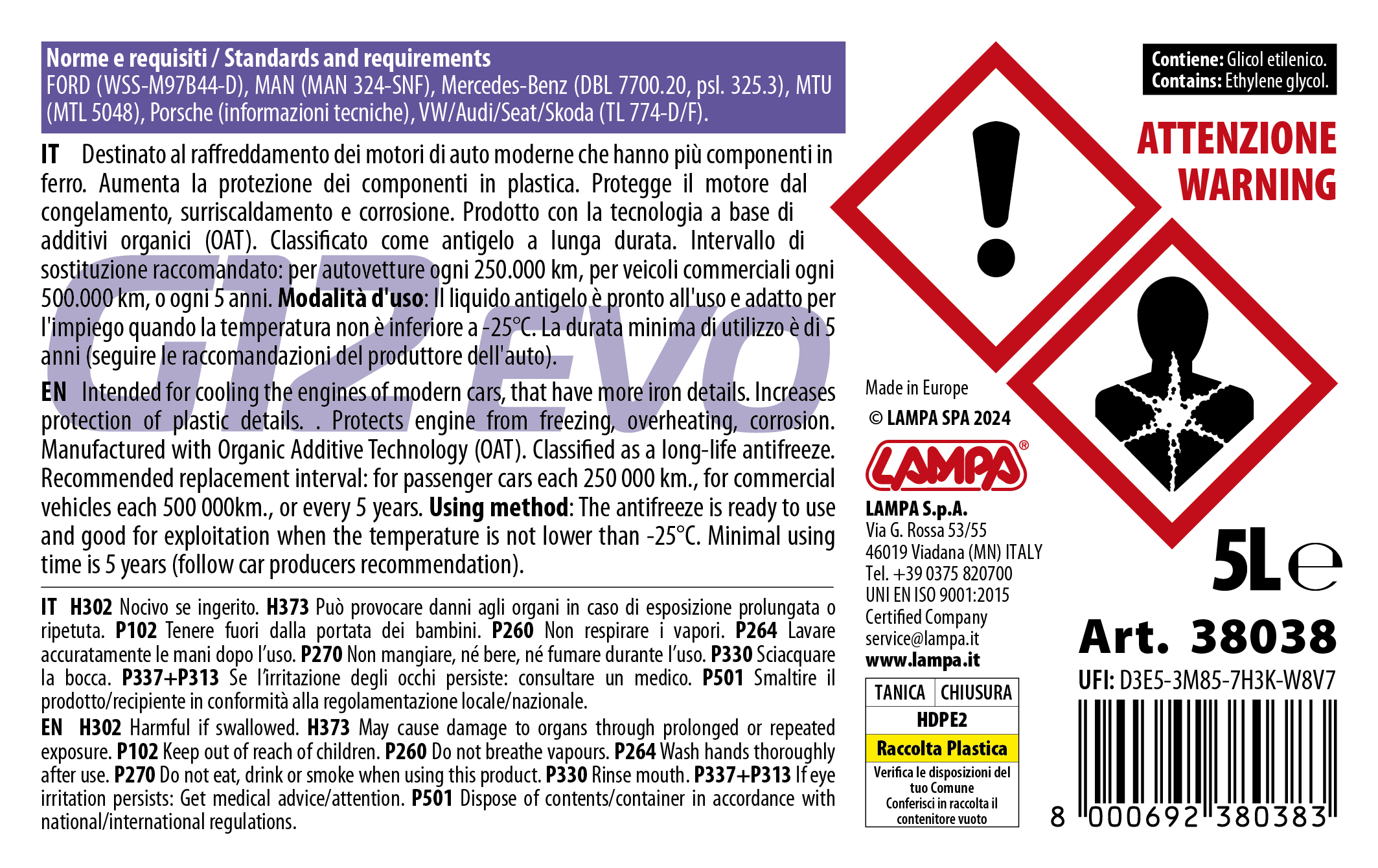 Premium Series Viola G12 Evo, liquido antigelo radiatore - (-25°C / +105°C) - 5 L - immagine 2