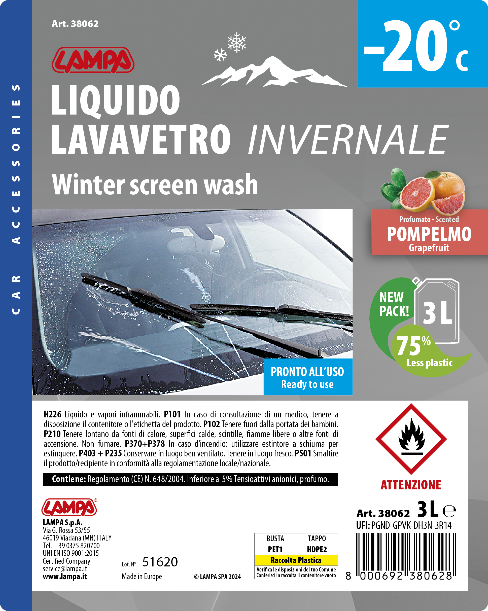 Liquido detergente cristalli, pronto all'uso (-20°C) - 3000 ml - Pompelmo - immagine 3