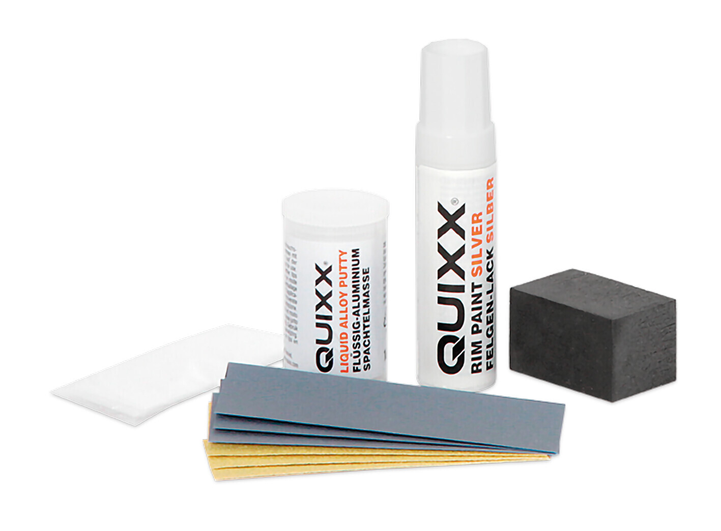 Quixx, kit riparazione cerchi in lega - Argento