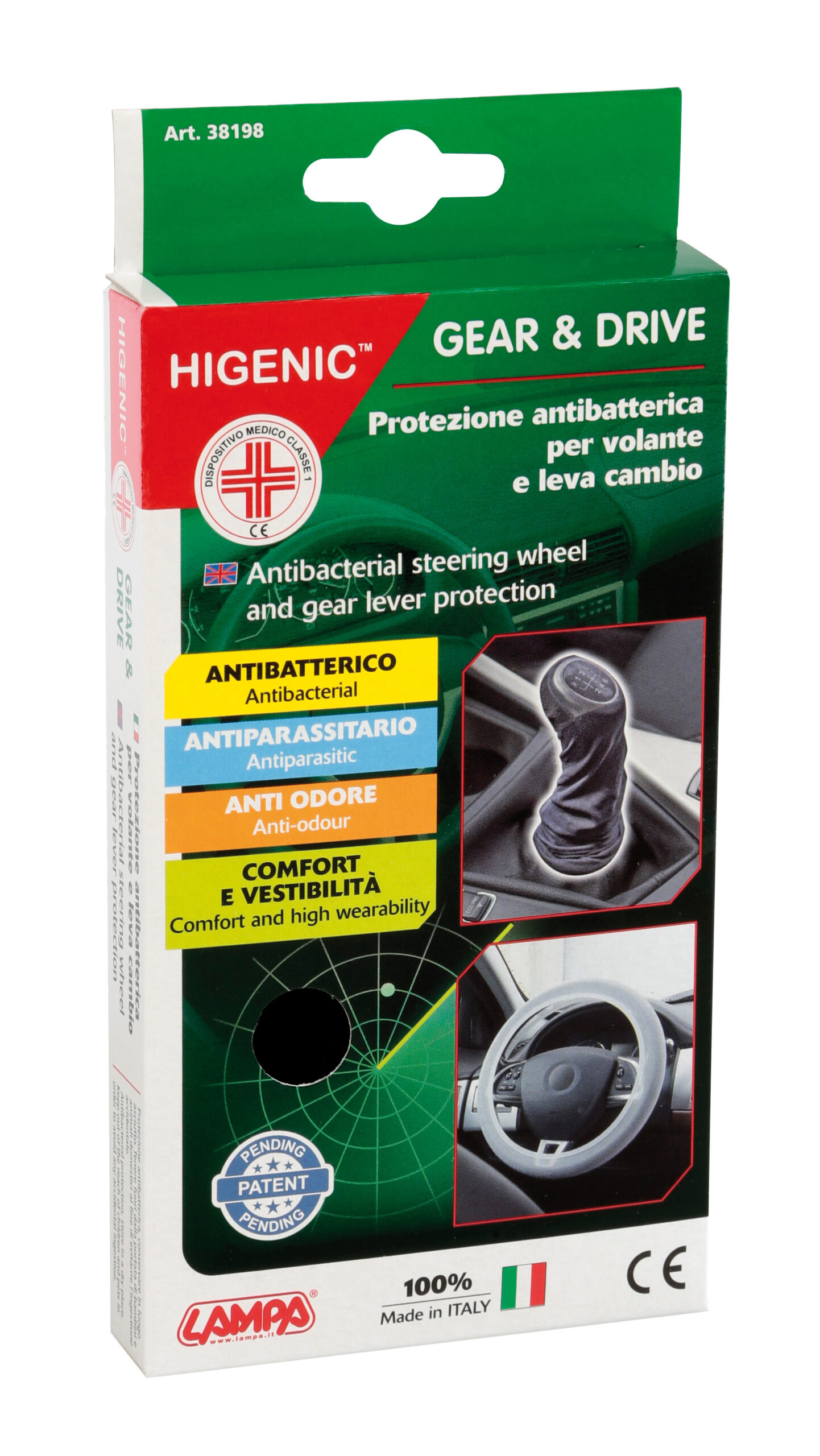 Higenic Gear & Drive, set protezioni antibatteriche per volante e leva cambio - immagine 8