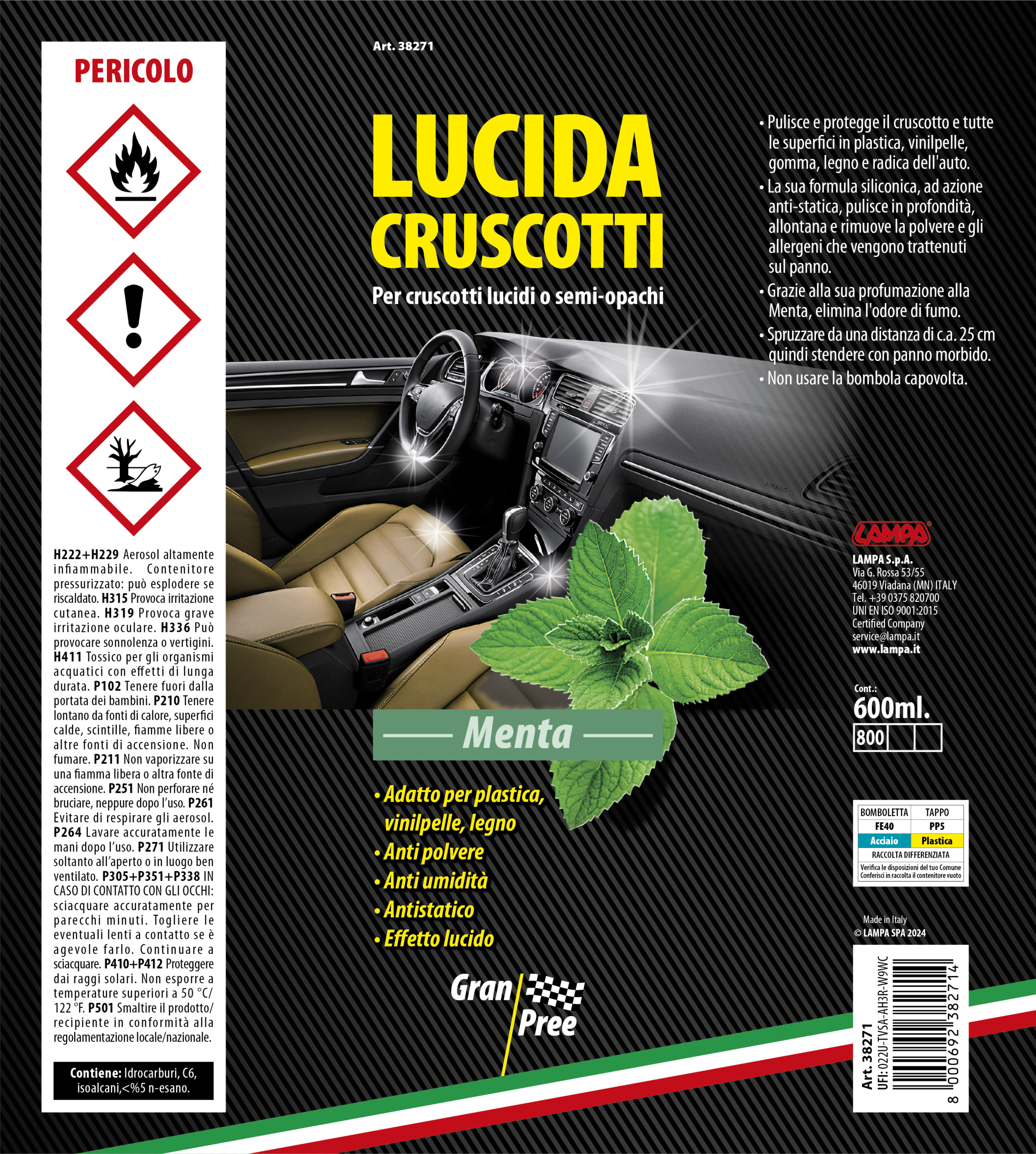Gran Pree, lucida cruscotti - 600 ml - Menta - immagine 2