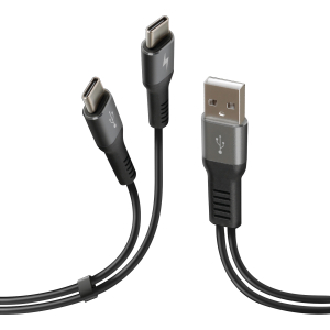 Cavo con doppio connettore, Usb > Type-C - 100 cm - Nero