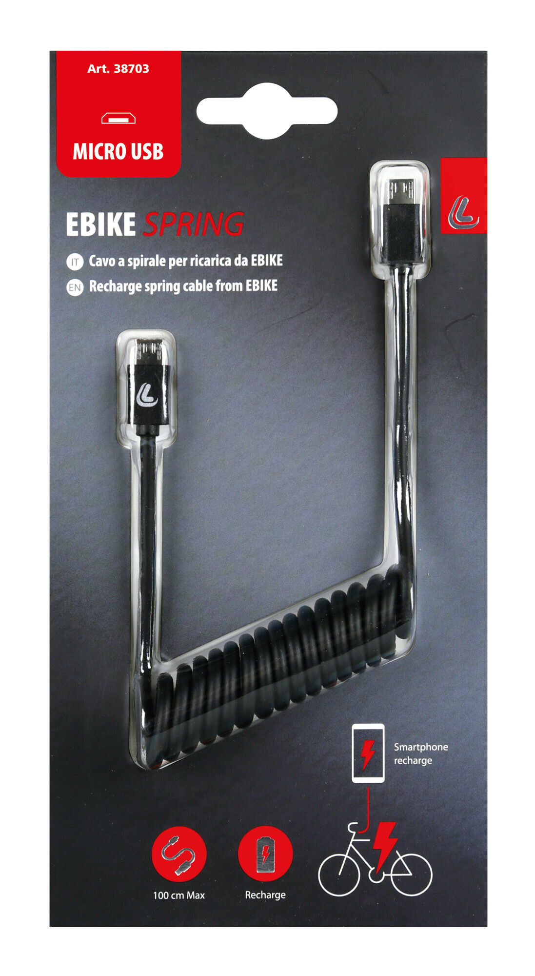 Cavo a spirale per Ebike, Micro Usb > Micro Usb - immagine 4
