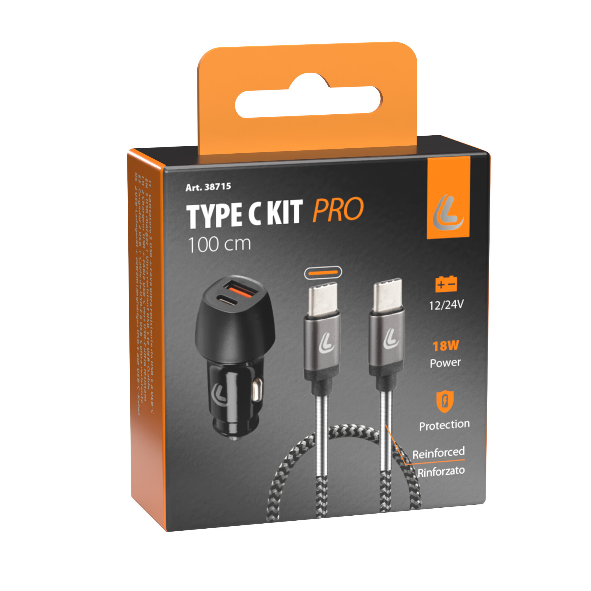 Kit 2 in 1 Type-C Pro - PD / QC 3.0 - 18W - 12/24V - immagine 5