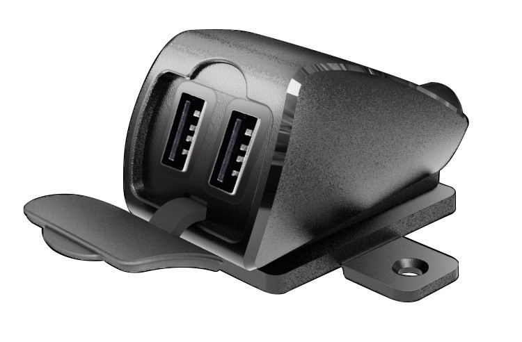 Usb-Fix Trek 2, doppio caricatore usb resistente all’acqua, fissaggio con viti o biadesivo - Ultra Fast Charge - 5400 mA - 12/24V