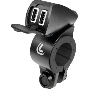 Usb-Fix Trek, doppio caricatore usb resistente all’acqua, fissaggio a manubrio - Ultra Fast Charge - 5400 mA - 12/24V