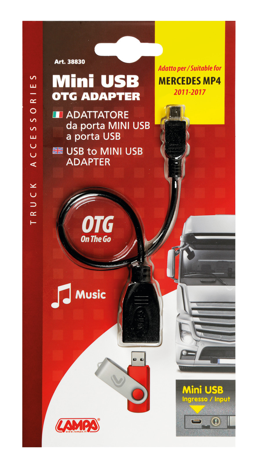 Cavo OTG Usb > Mini Usb - 20 cm - Nero - immagine 5