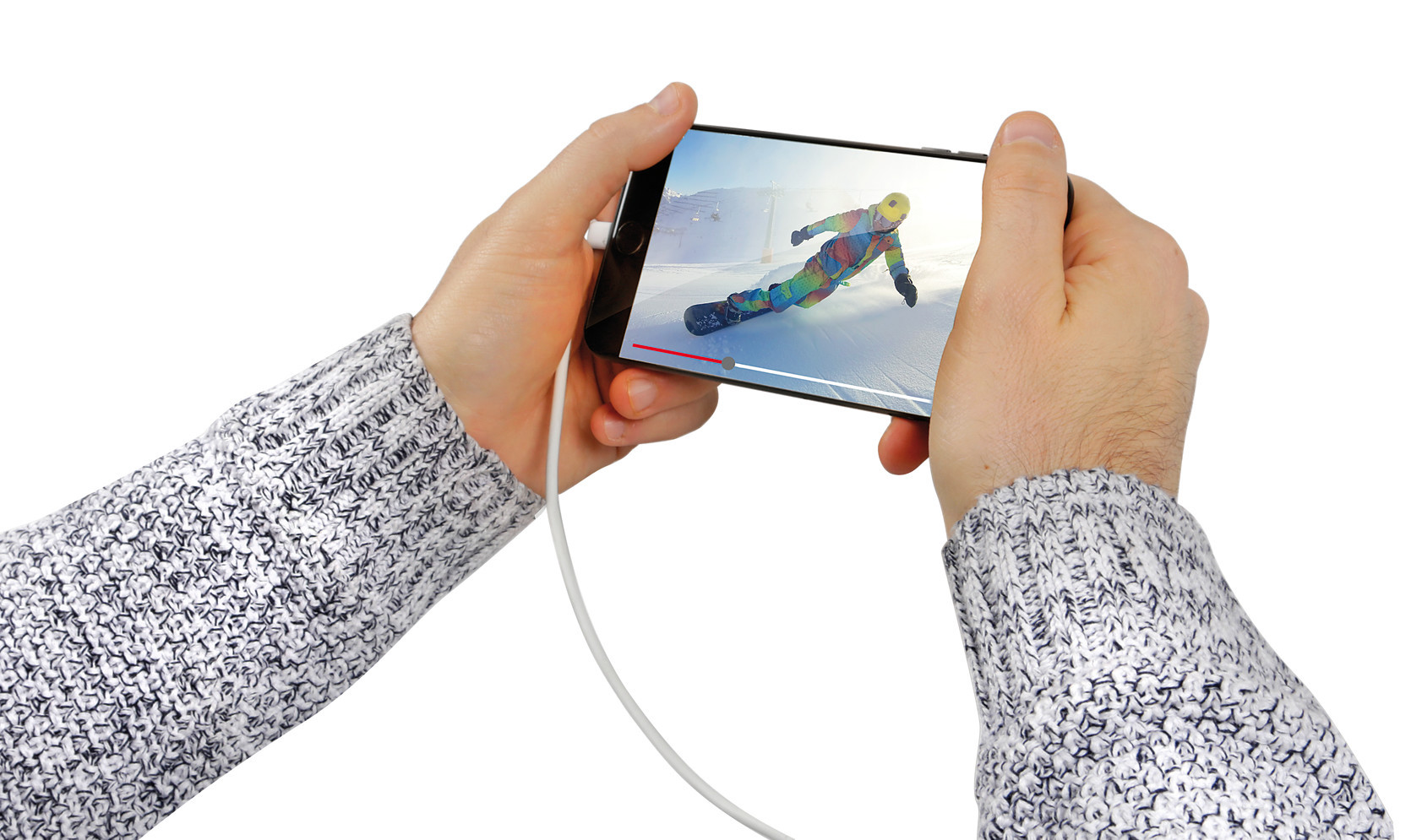 Cavo 90° Usb > Lightning - 100 cm - Bianco - immagine 2
