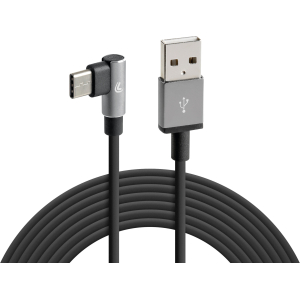 Cavo 90° Usb > Usb Type-C - 200 cm - Nero