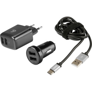 Kit 3 in 1 Usb Type-C - Fast Charge - 12/24V + 230V