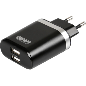 Caricabatteria da rete con 2 porte Usb - Fast Charge - 3100 mA - 100/230V