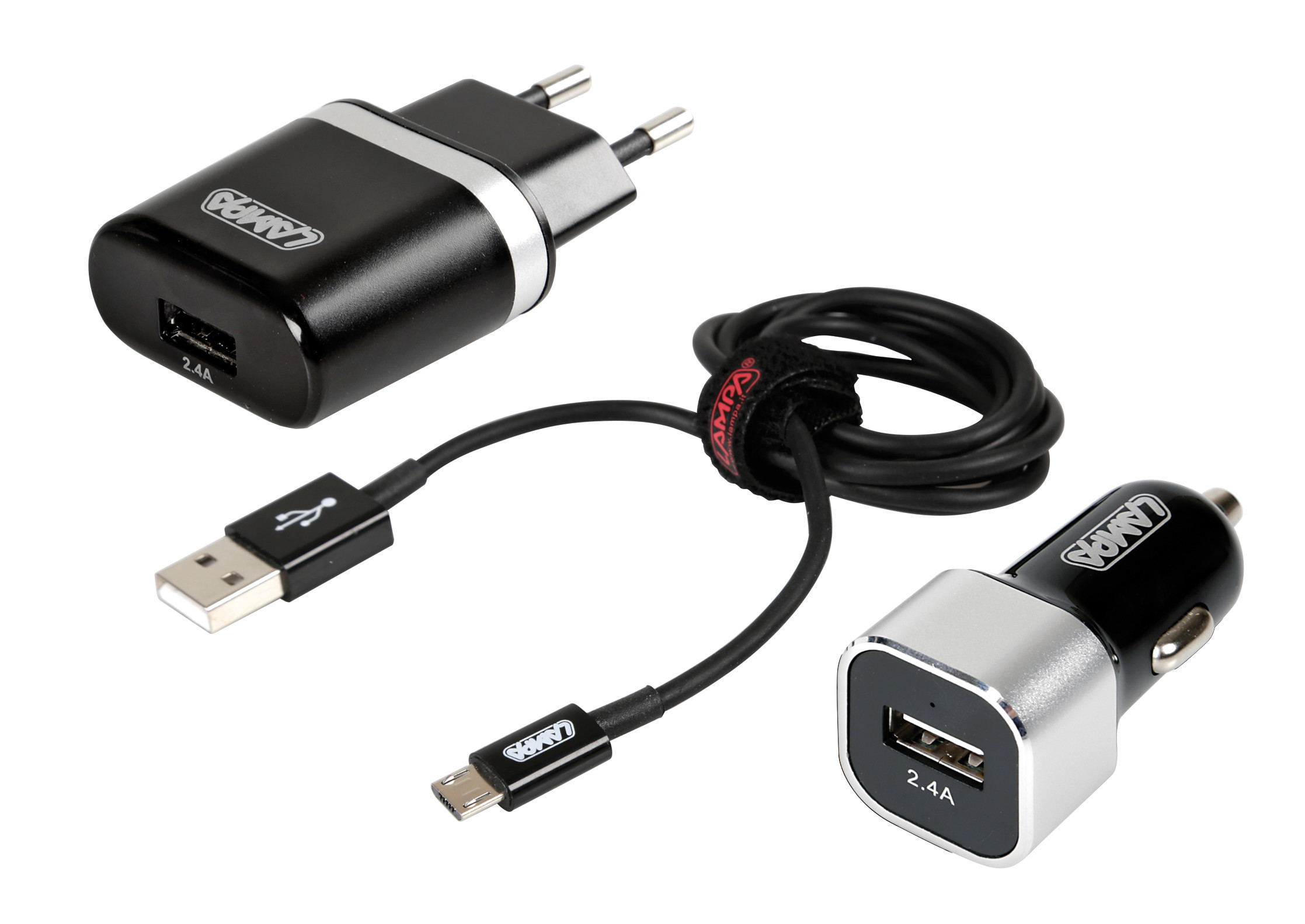 Kit 3 in 1 Micro Usb - Fast Charge - 12/24V + 230V