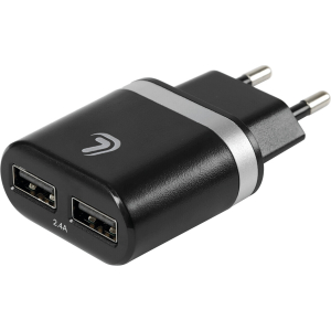 Caricabatteria da rete con 2 porte Usb - 2400 mA - 100/230V