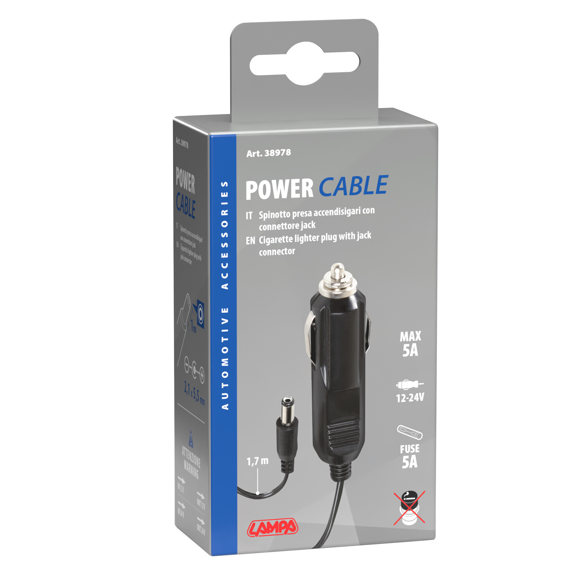 Spinotto per presa accendisigari con connettore Jack, 12/24V - immagine 2