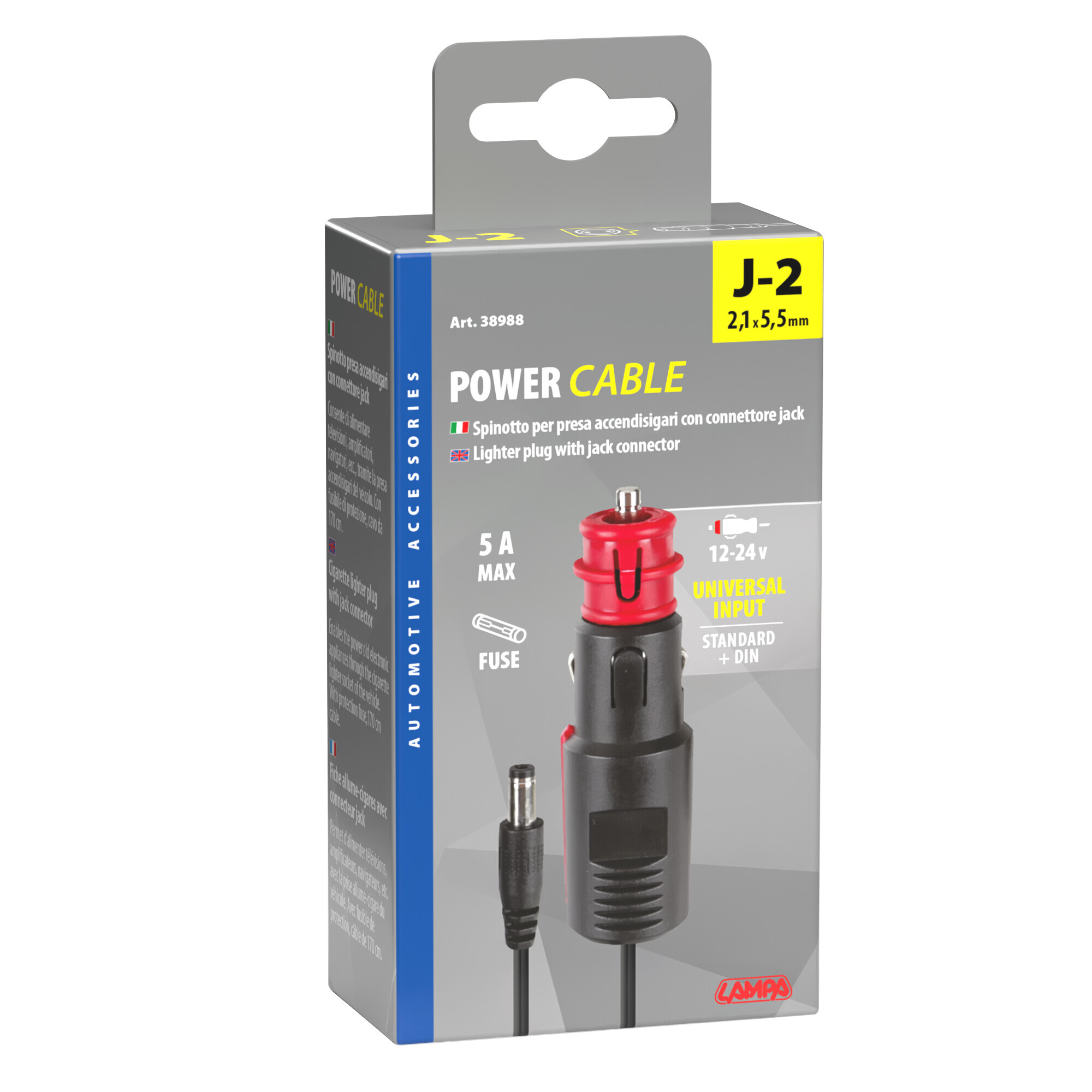 Spinotto per presa accendisigari con connettore Jack J2, 12/24V - immagine 2