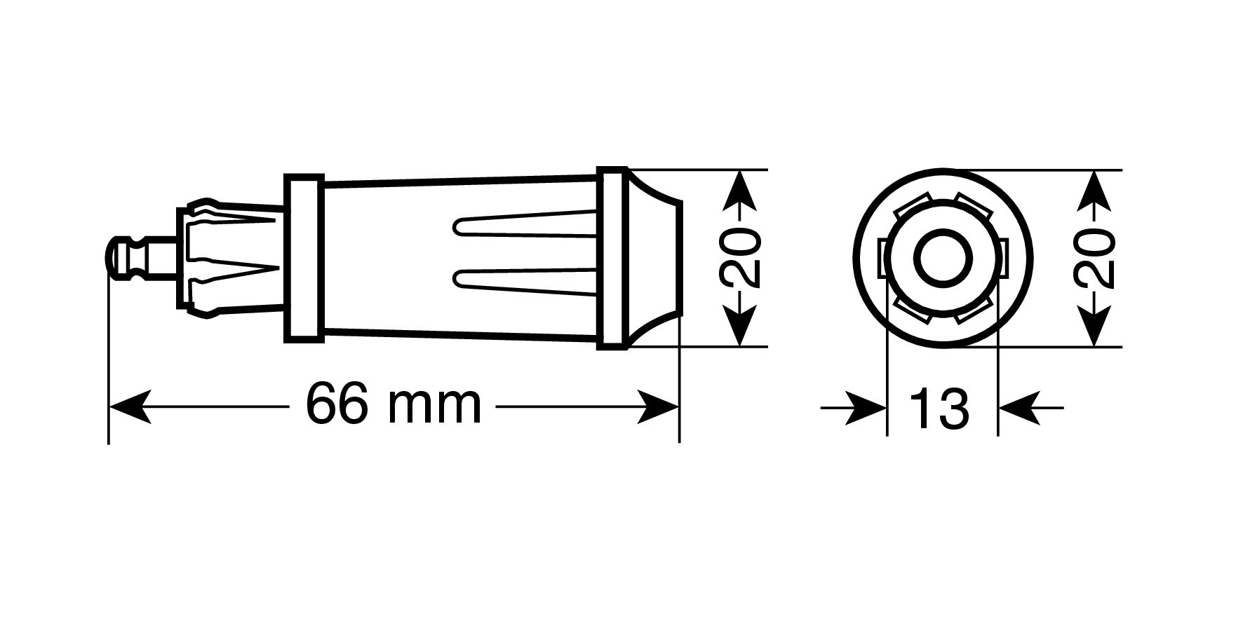 Spinotto DIN per presa accendisigari, 12/24V - immagine 2