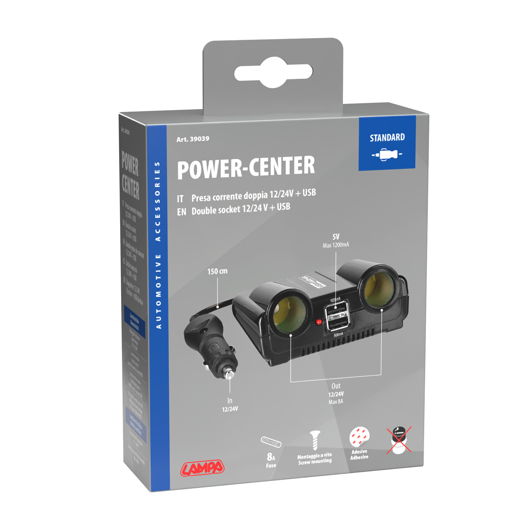 Power Center, presa corrente doppia con USB, 12/24V - immagine 7